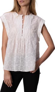 rag & bone Gabby Embroidered Eyelet Top