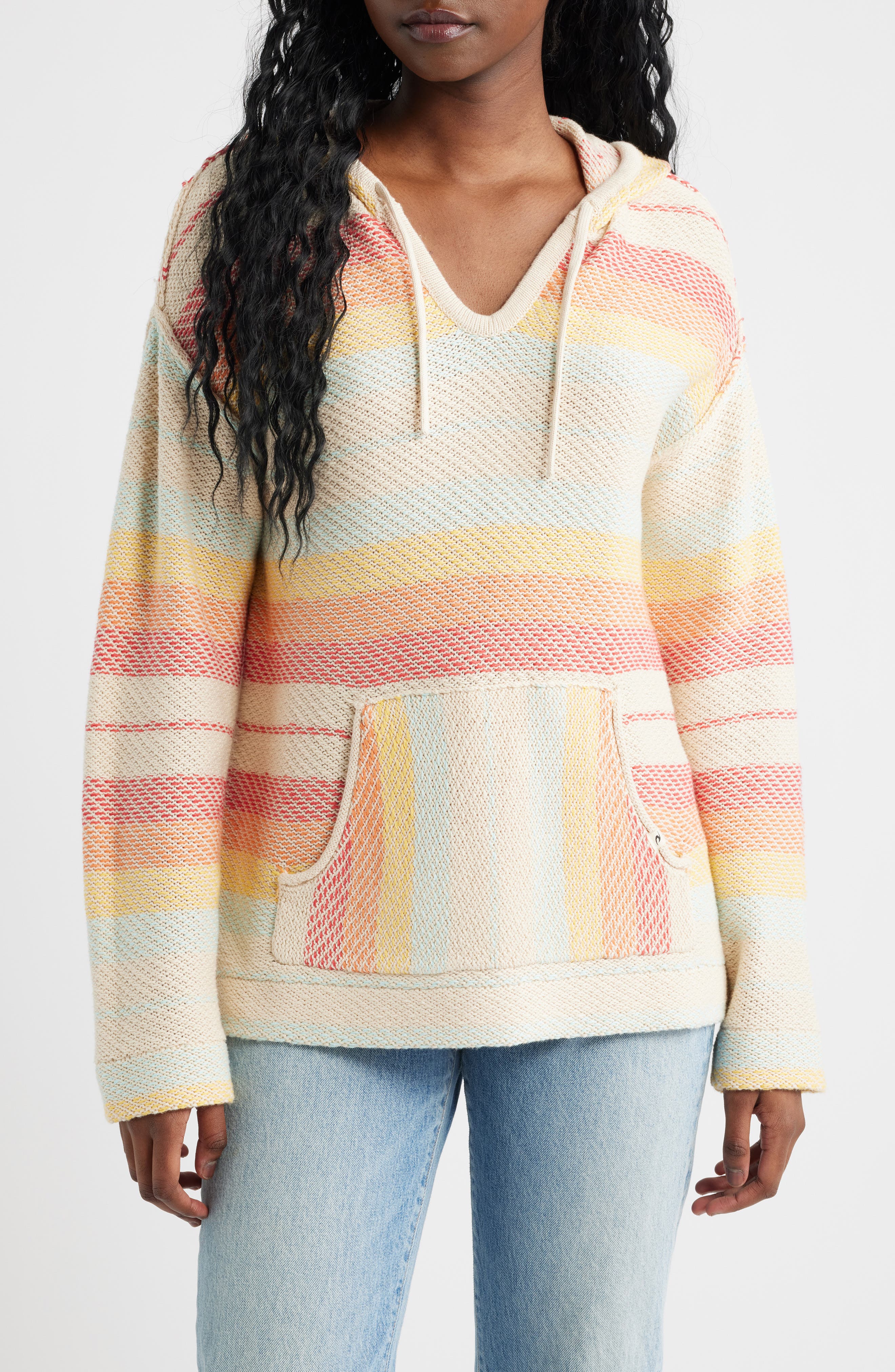 Revival Stripe Knit Poncho - image 5