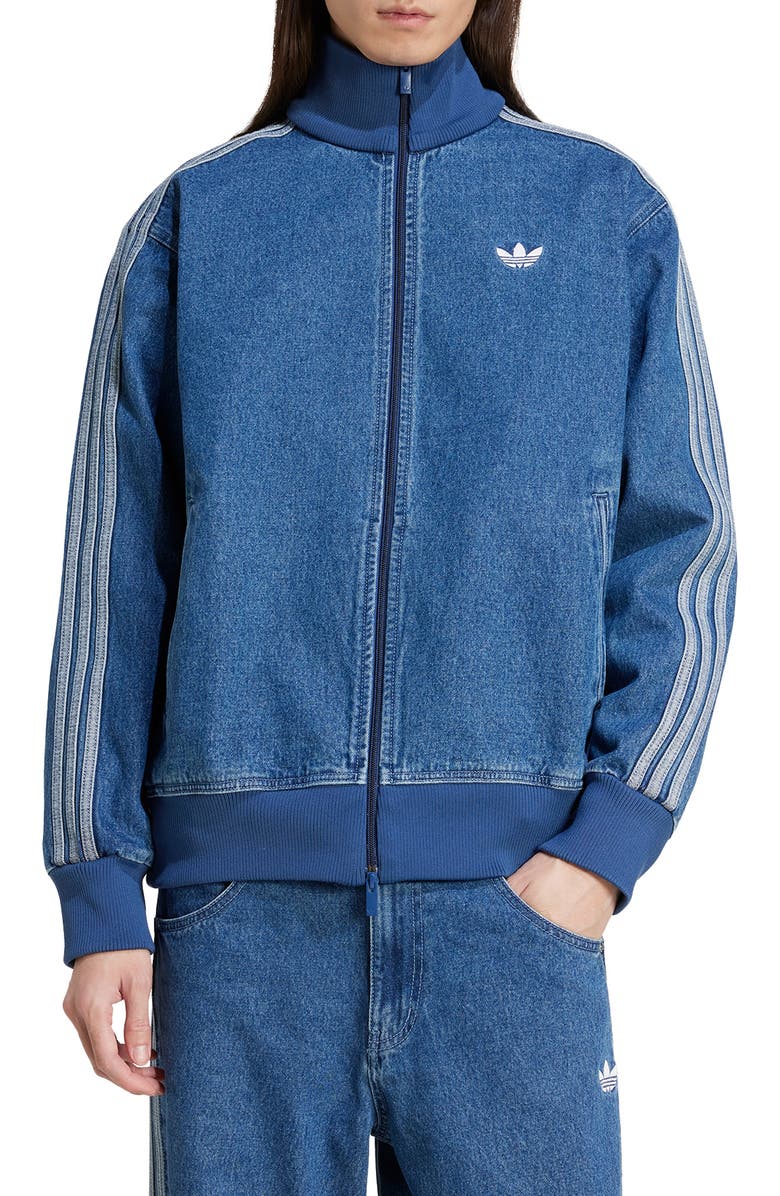 adidas Originals Adicolor Firebird Denim Track Jacket, Main, color, 