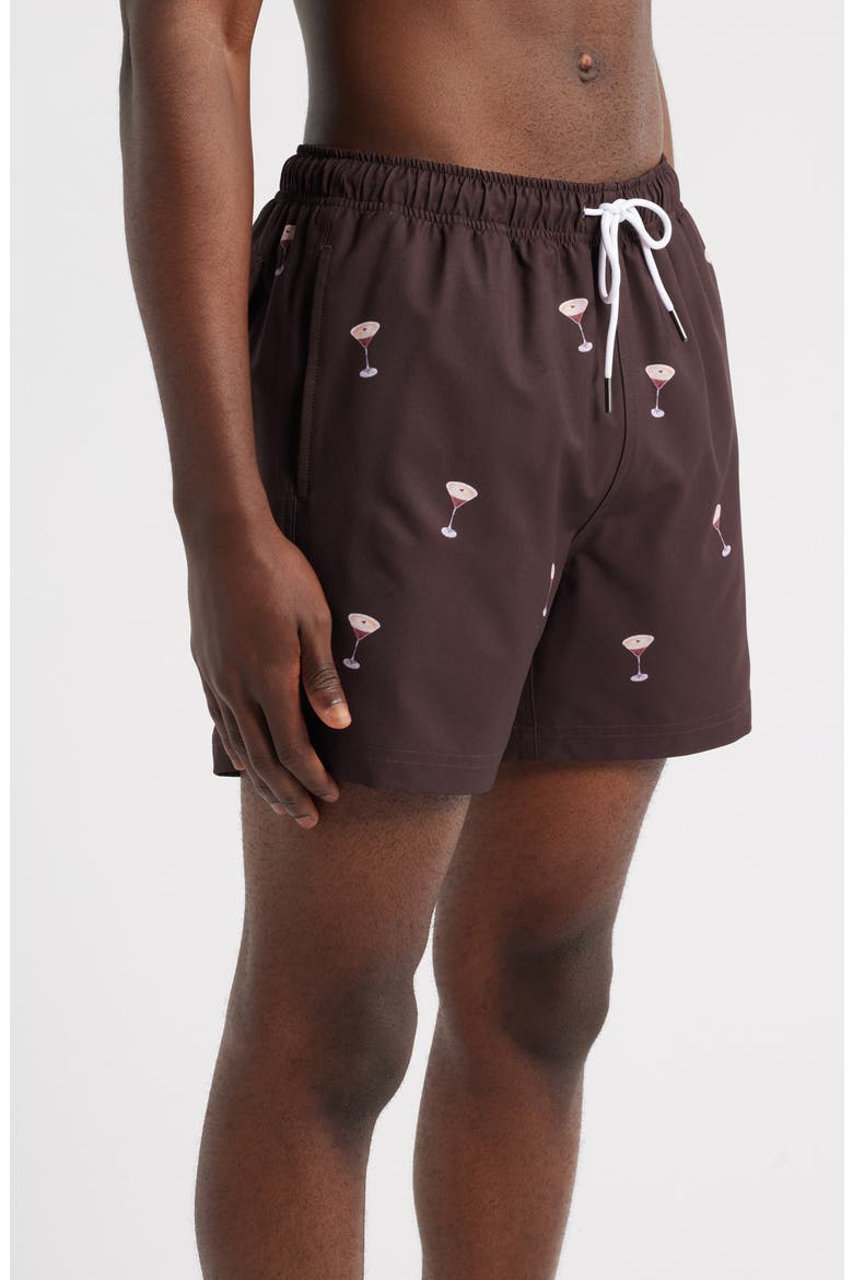 Espresso Martini Swim Trunks, Alternate, color, BROWN