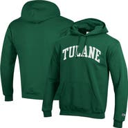 Champion Men's Champion  Green Tulane Green Wave Basic Arch Fleece Pullover Hoodie