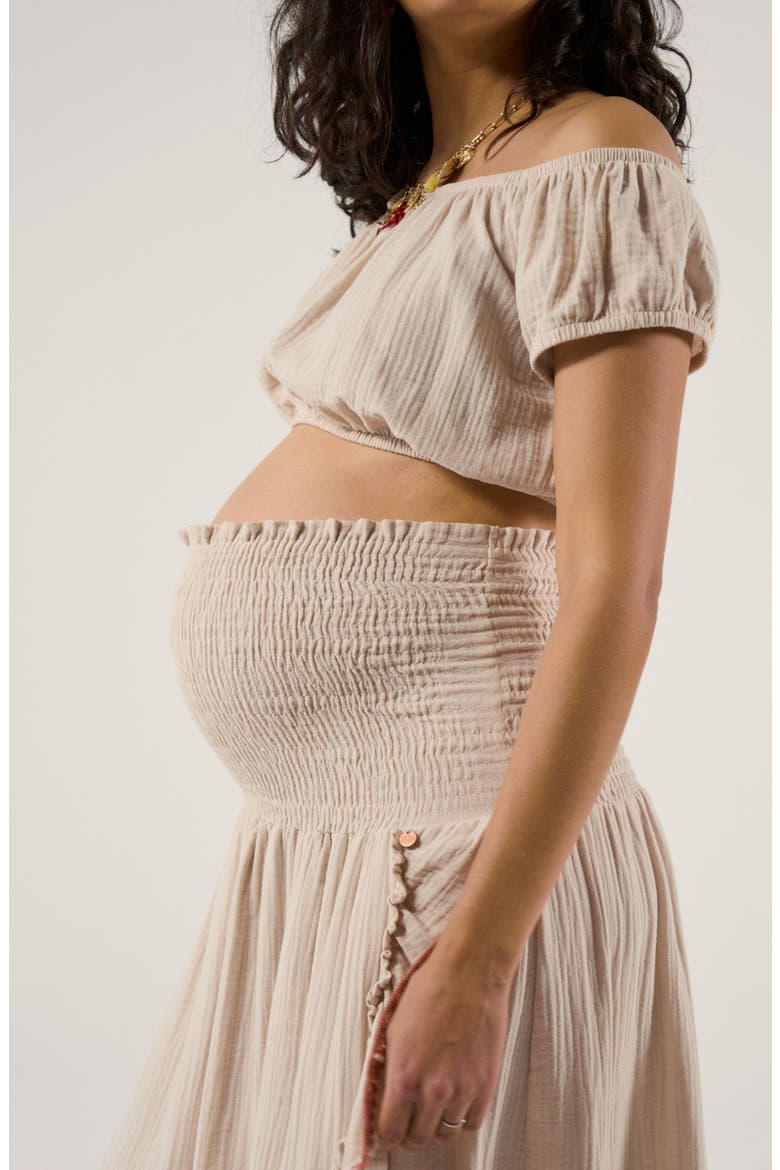 2 in 1 Maternity Smock Dress Skirt Laila, Alternate, color, Beige