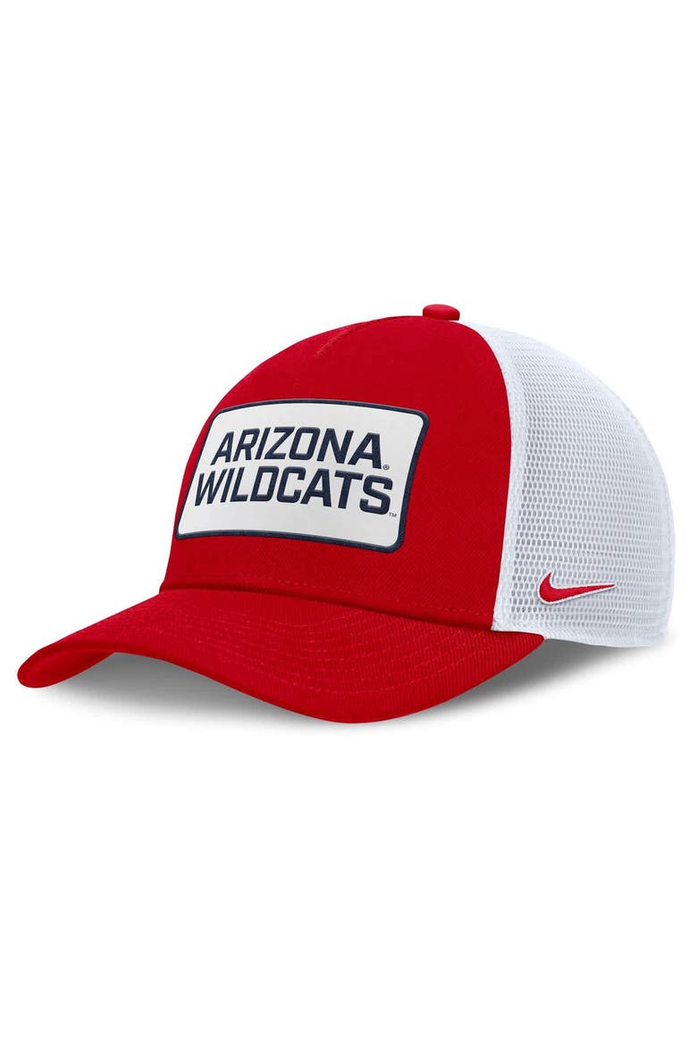 Men's Nike Red/White Arizona Wildcats 2025 On-Field Rise Patch Trucker Adjustable Hat, Main, color, Red