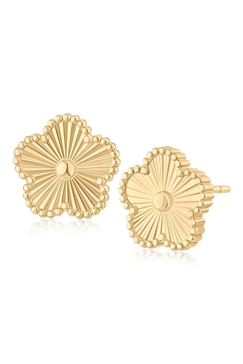Textured Clover Stud Earrings (Nordstrom Exclusive), Main, color, GOLD