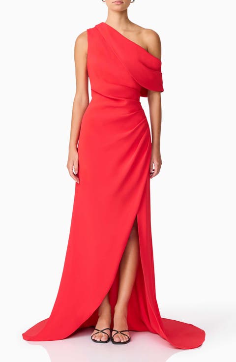 Isadora One Shoulder Crepe Gown