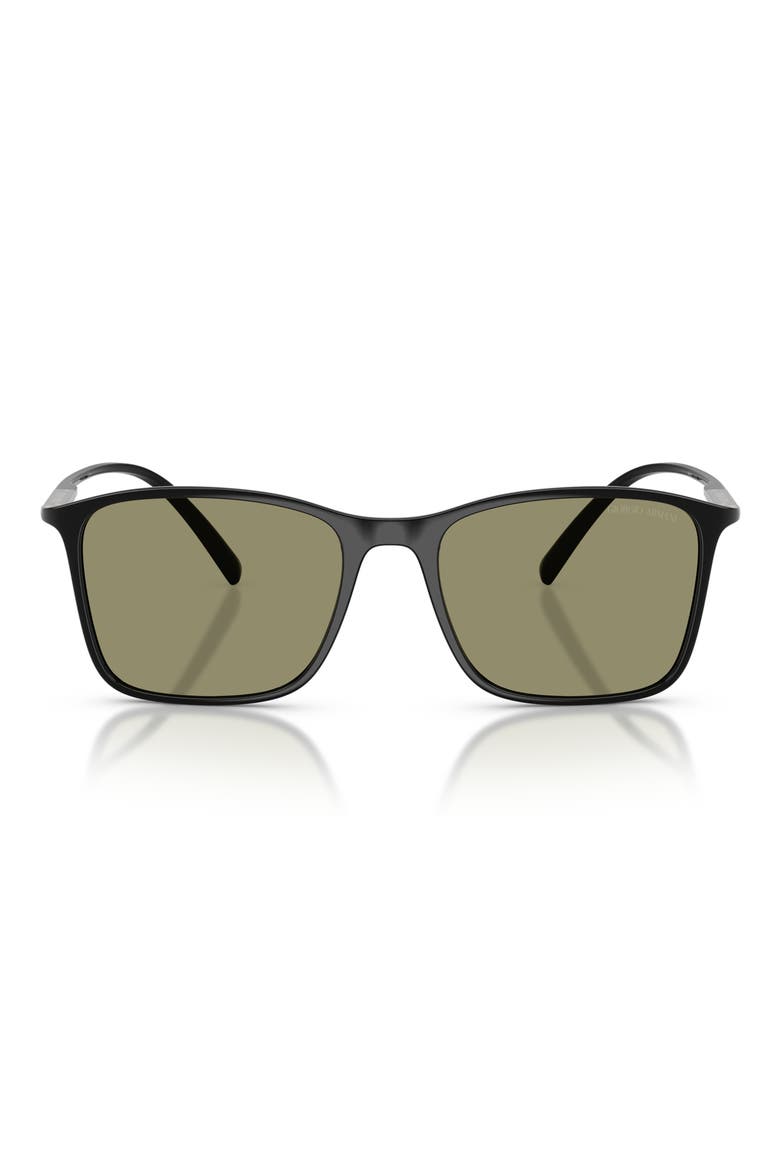 54mm Square Sunglasses, Main, color, BLACK / GREEN
