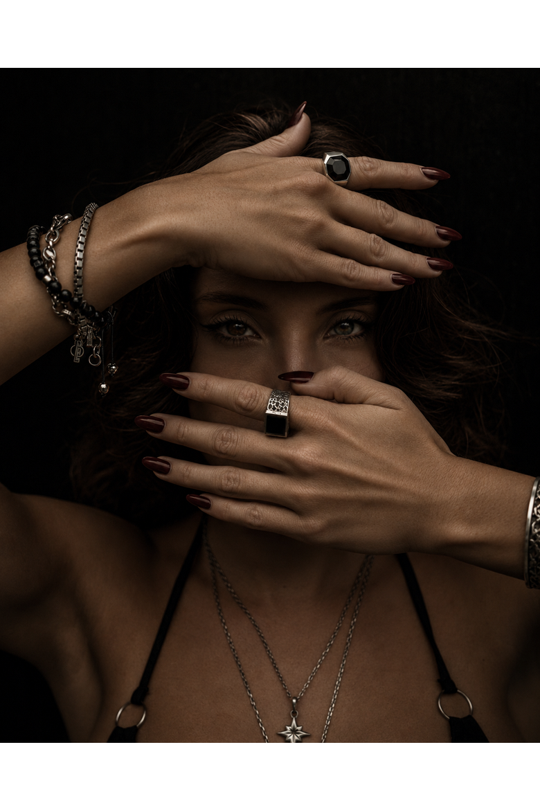 Onyx Silver Ring, Alternate, color, Onyx