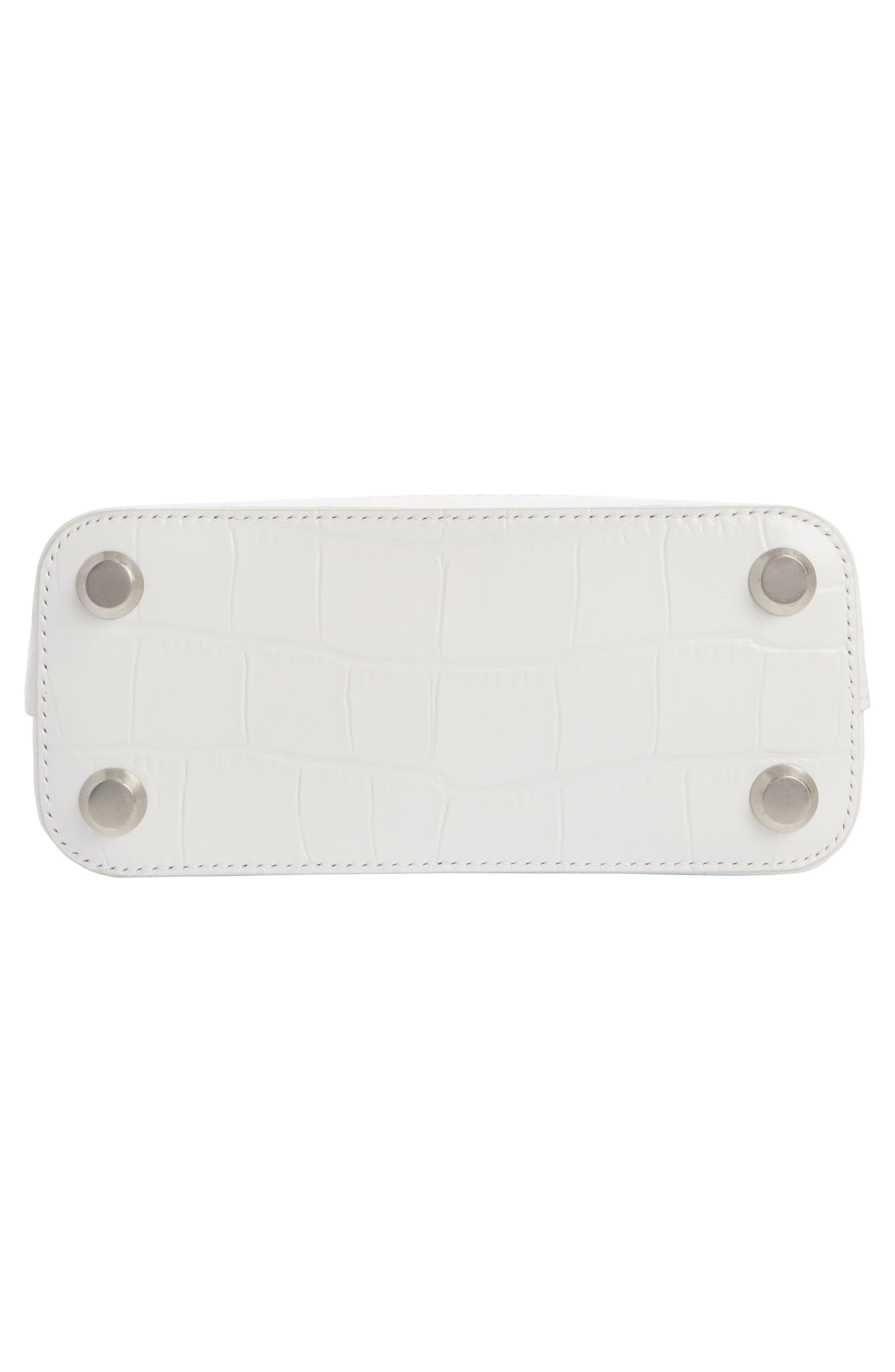 Balenciaga Extra Extra Small Ville Logo Croc-Embossed Leather Crossbody Satchel, Alternate, color, 