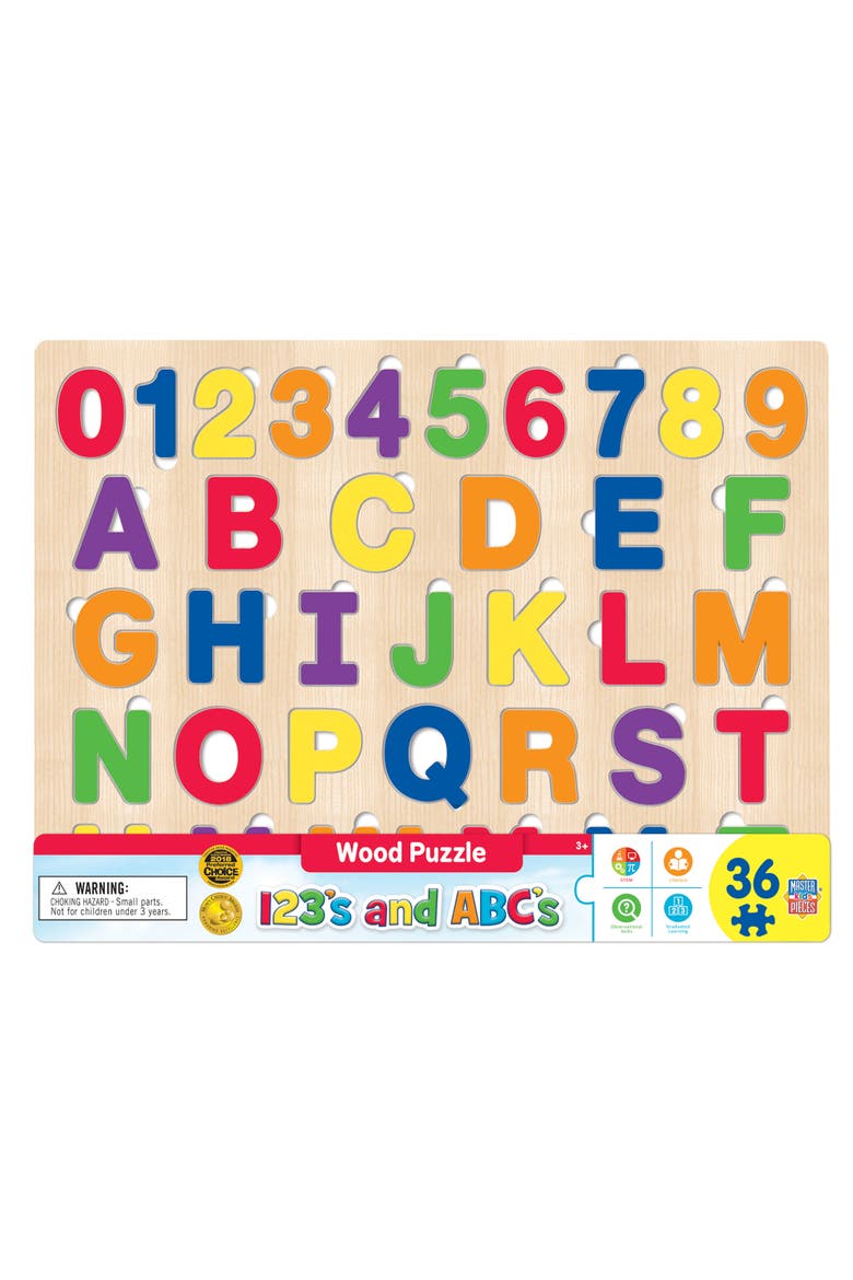 123's & ABC's - 36 Piece Wood Puzzle, Main, color, Multicolor
