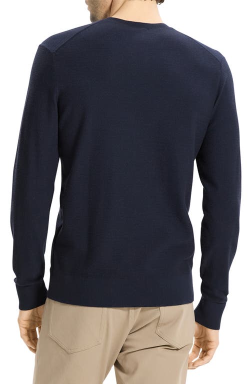 Theory Maden Textured Crewneck Sweater In Blue