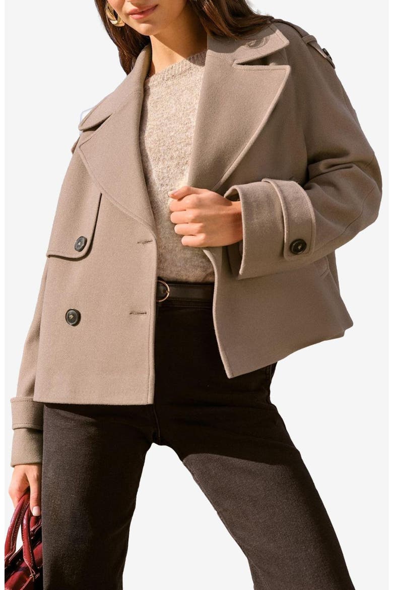 Cropped Trench Coat, Main, color, BEIGE