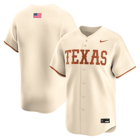 Men's Nike Cream Texas Longhorns Alternate Limited Baseball Jersey