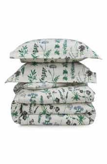 AZORES HOME Fleur Cotton Flannel Comforter & Pillow Sham Set