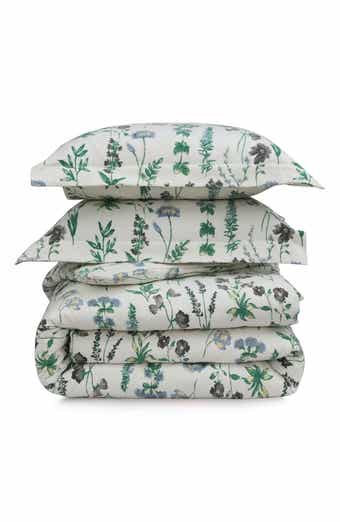 AZORES HOME Fleur Cotton Flannel Comforter & Pillow Sham Set