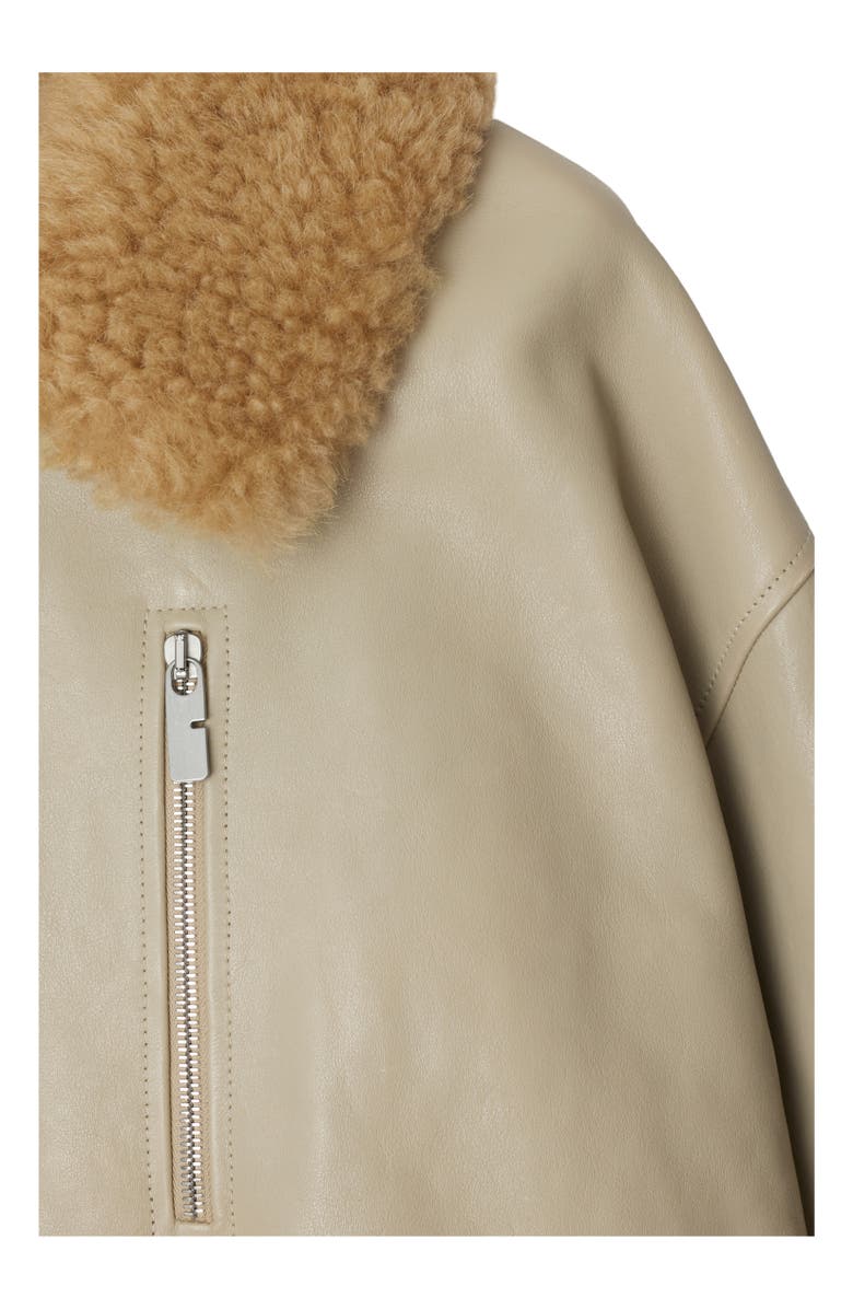 Burberry Short Leather Car Coat, Alternate, color, 