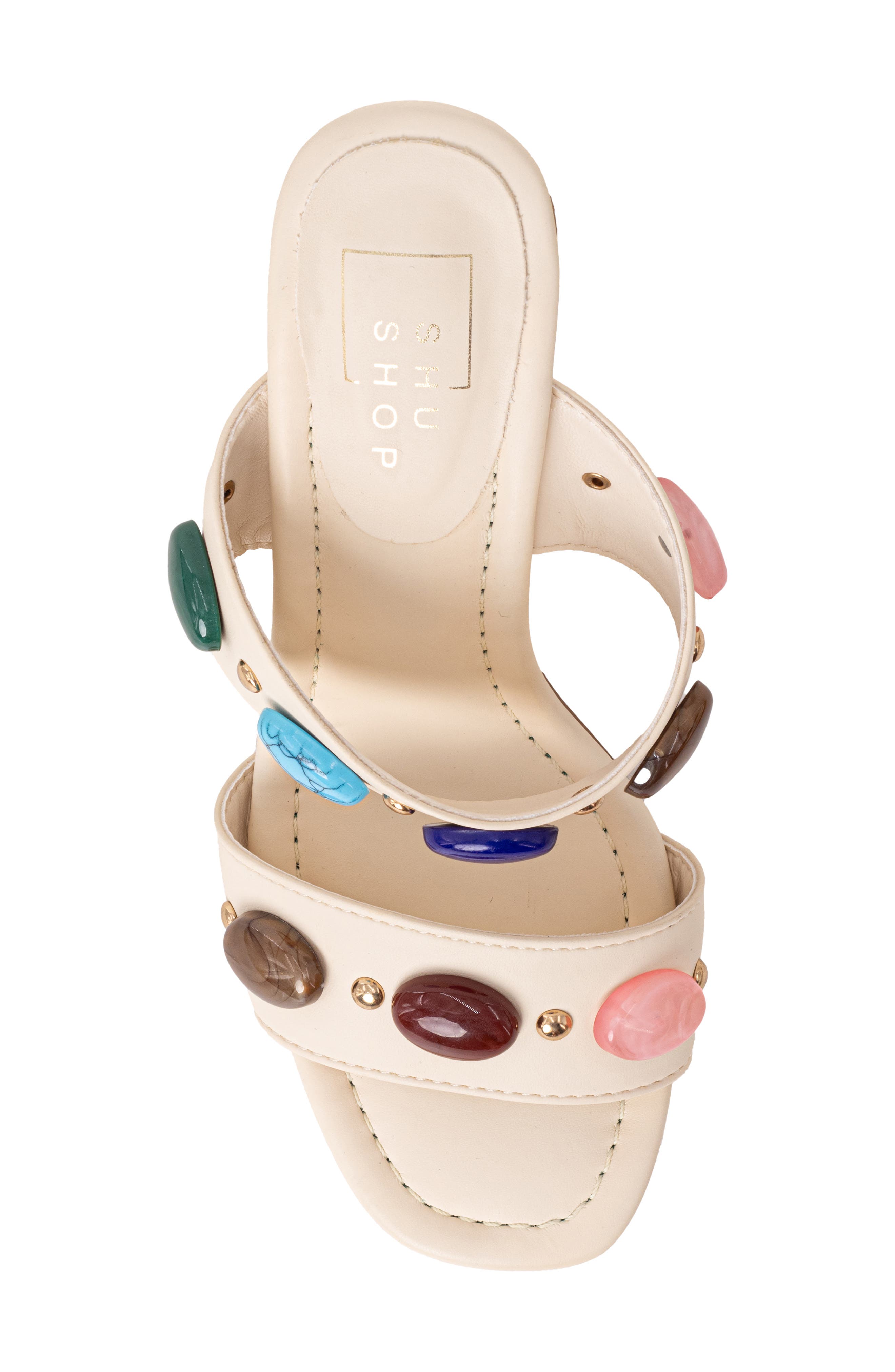 SHUSHOP Elizabeth Block Heel Sandal, Alternate, color, Bone