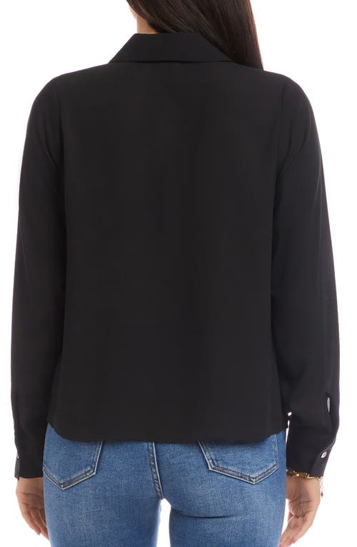 Karen Kane Collared Cowl Neck Top In Black