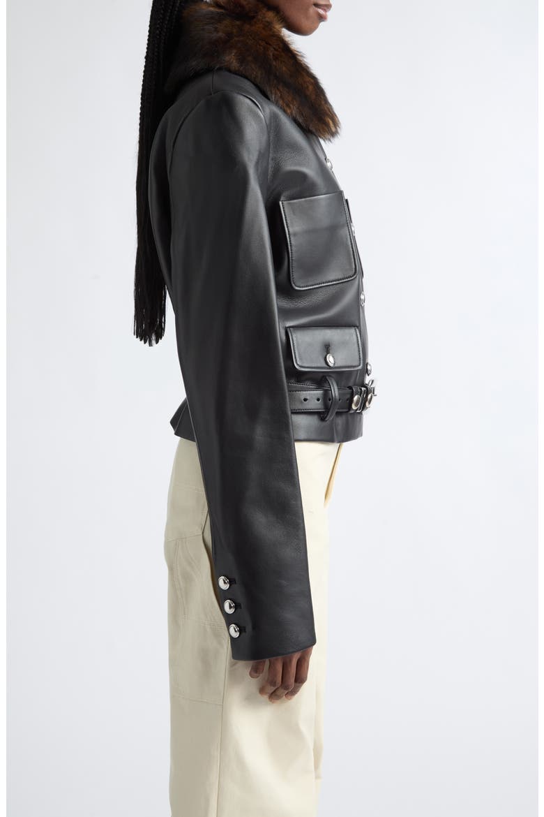 Simons Leather Jacket, Alternate, color, BLACK