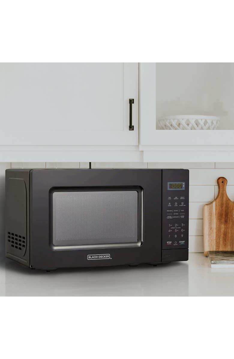Black And Decker 0.7 Cu Ft LED Digital Microwave Oven, Alternate, color, Black