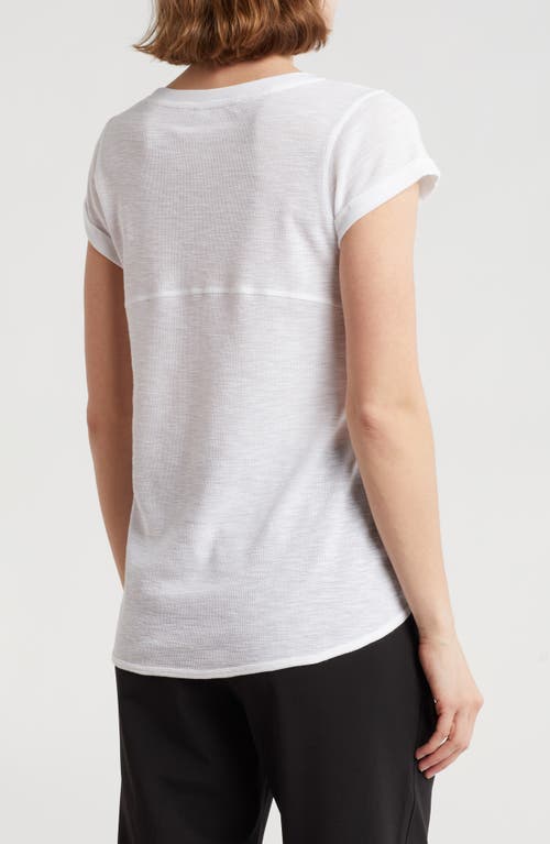Dkny Mini Waffle Embroidered Logo T-shirt In White
