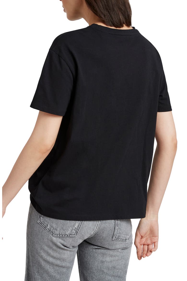 Leonie Cutout Organic Cotton Top, Alternate, color, BLACK