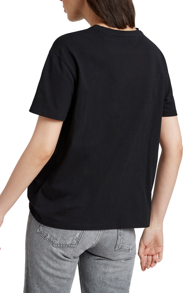 Marcella Leonie Cutout Organic Cotton Top, Alternate, color, Black