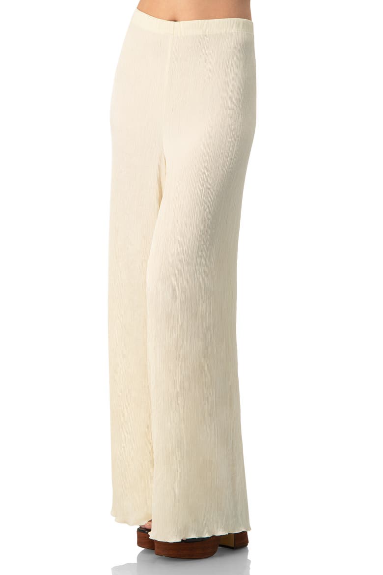 Elastic Waistband Pleated Wide-Leg  Pants, Alternate, color, Ivory
