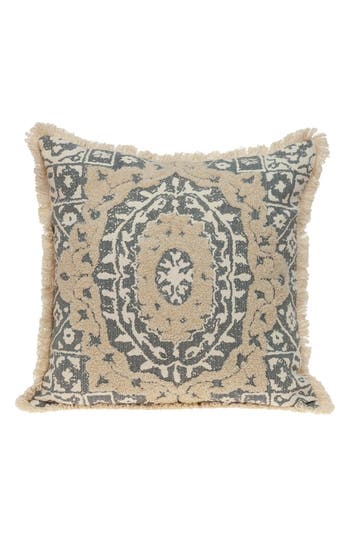 Parkland Collection Geometric Square Throw Pillow In Beige