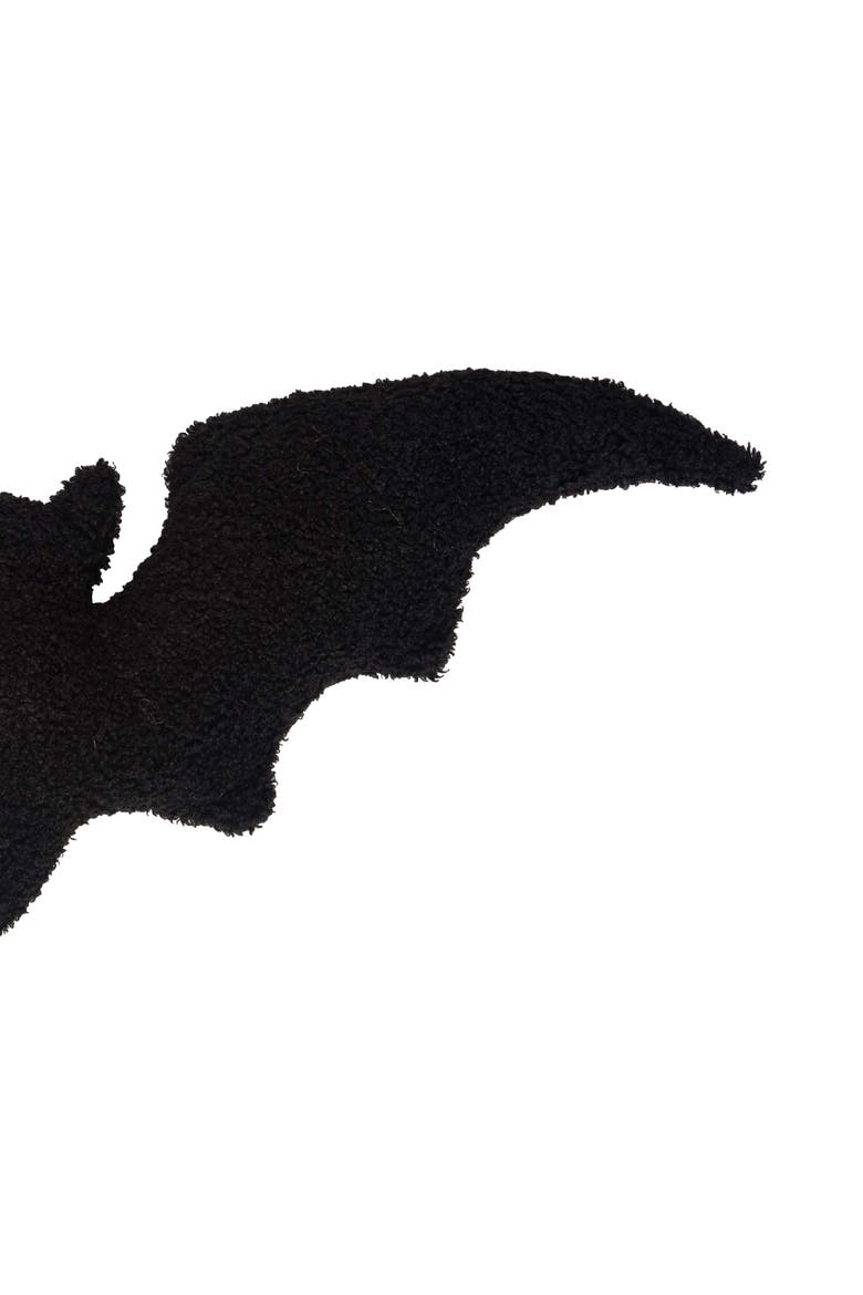 Black Bat Shaped Halloween Accent Pillow 10" x 22", Alternate, color, Black