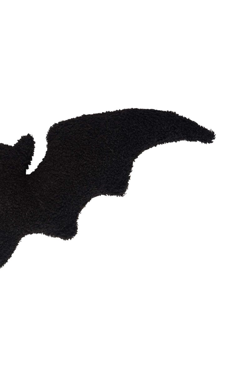 C&F Home Black Bat Shaped Halloween Accent Pillow 10" x 22", Alternate, color, Black
