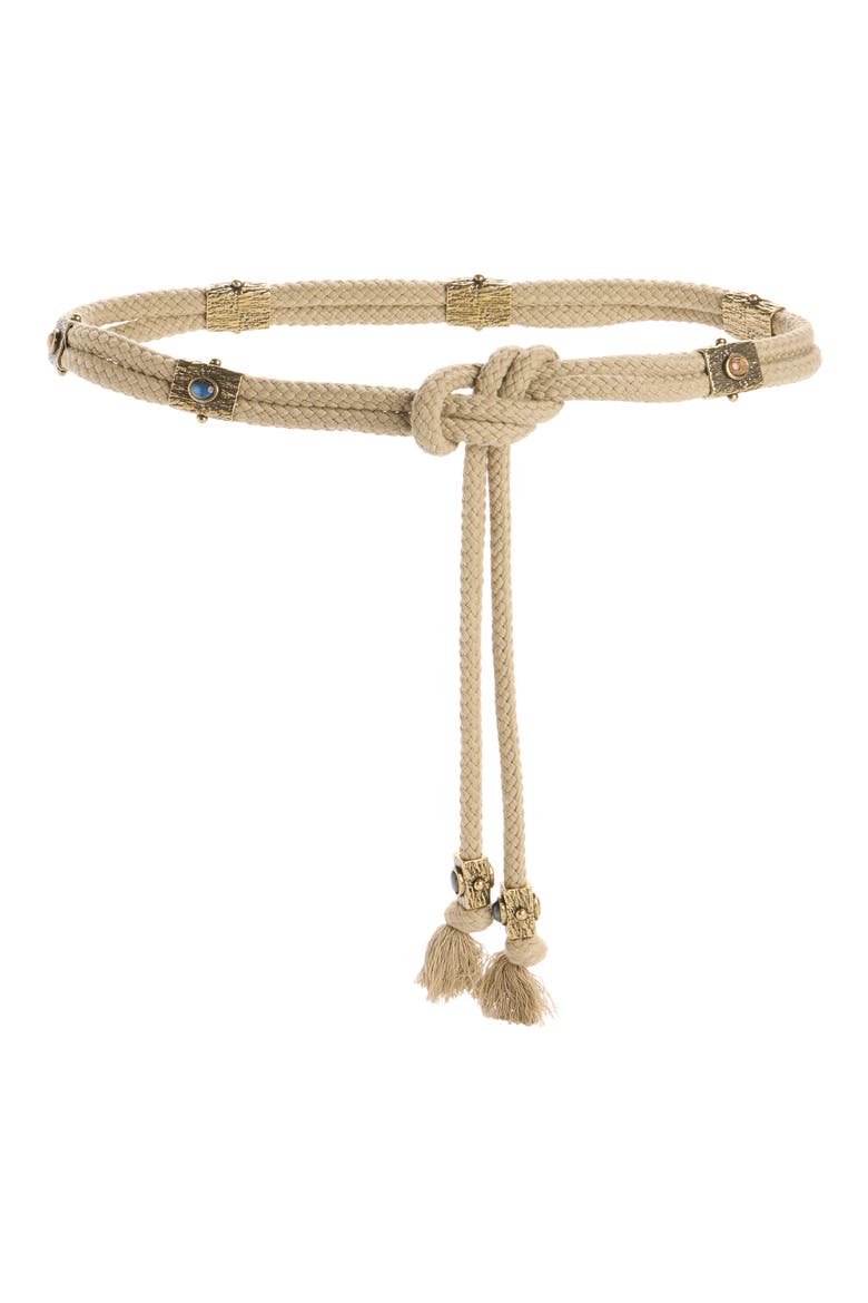 Aleea Embellished Rope Belt, Main, color, KHAKI