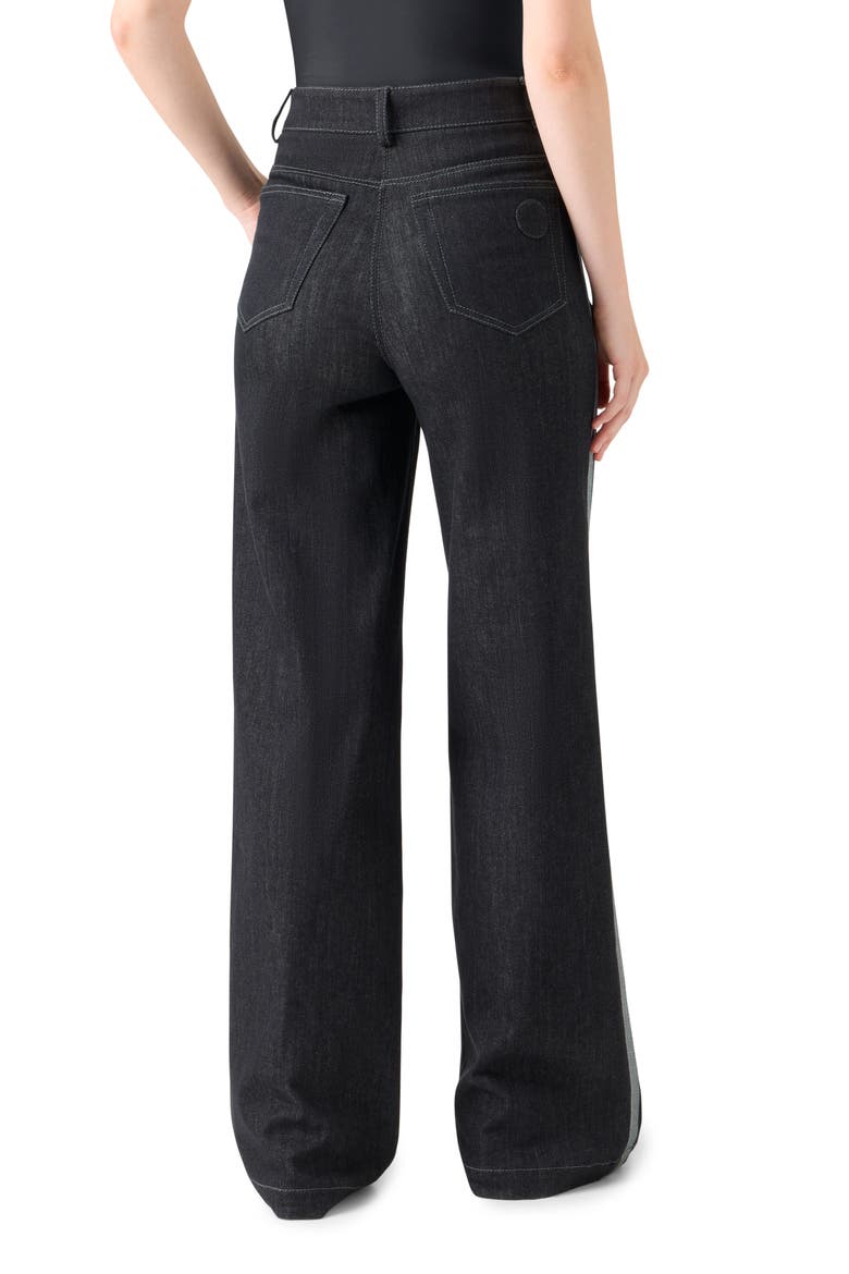 High Waist Wide Straight Leg Jeans, Alternate, color, BLACK
