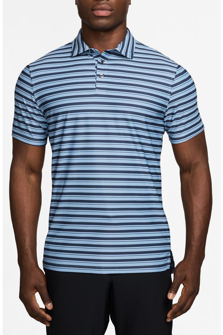 Stripe Dri-FIT Perforated Golf Polo, Main, color, COLLEGE NAVY/ WORK BLUE