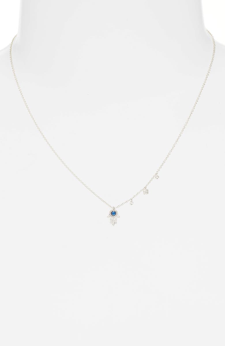 Meira T Diamond Hamsa Pendant Necklace, Alternate, color, 