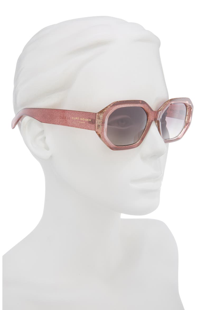 Geometric Sunglasses, Alternate, color, PINK CRYSTAL GLITTER