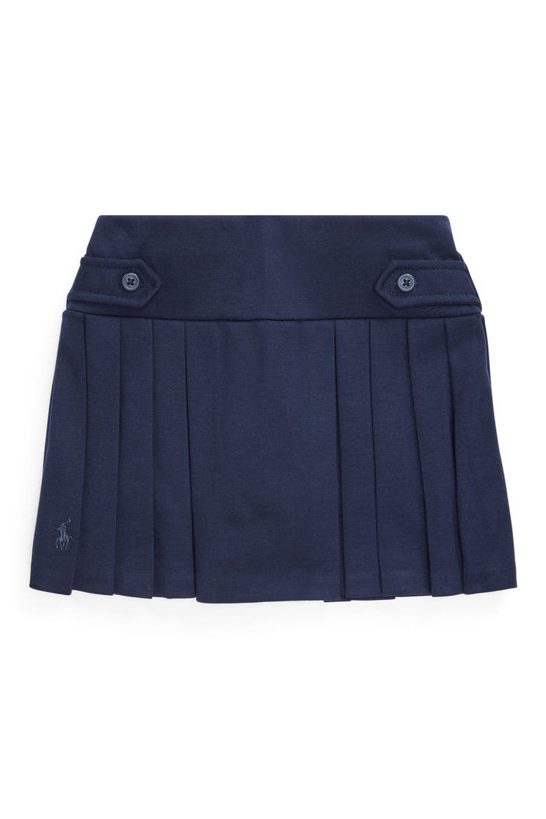 Kids' Roma Pleated Ponte Knit Skort, Main, color, NAVY