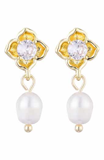 Crystal & Freshwater Pearl Drop Earrings