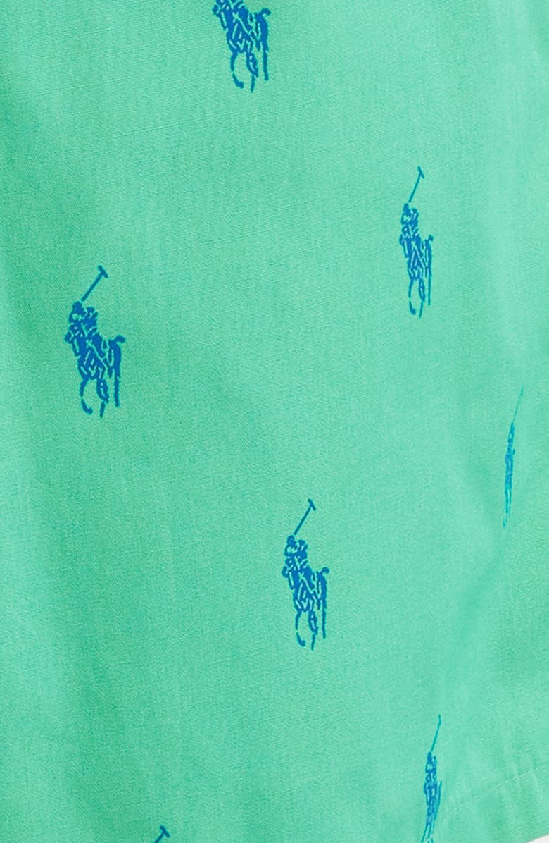 Polo Ralph Lauren Polo Player Logo Print Woven Cotton Boxers, Alternate, color, Green