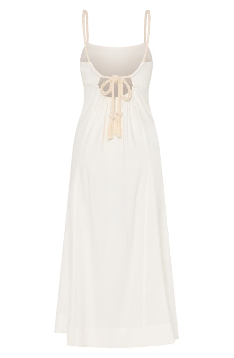 Milly A-Line Linen Cover-Up Dress, Alternate, color, White