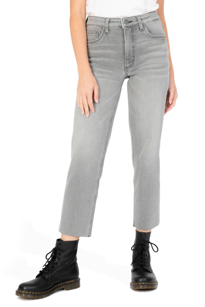 Rachael Fab Ab High Waist Raw Hem Mom Jeans, Main, color, MEASURE