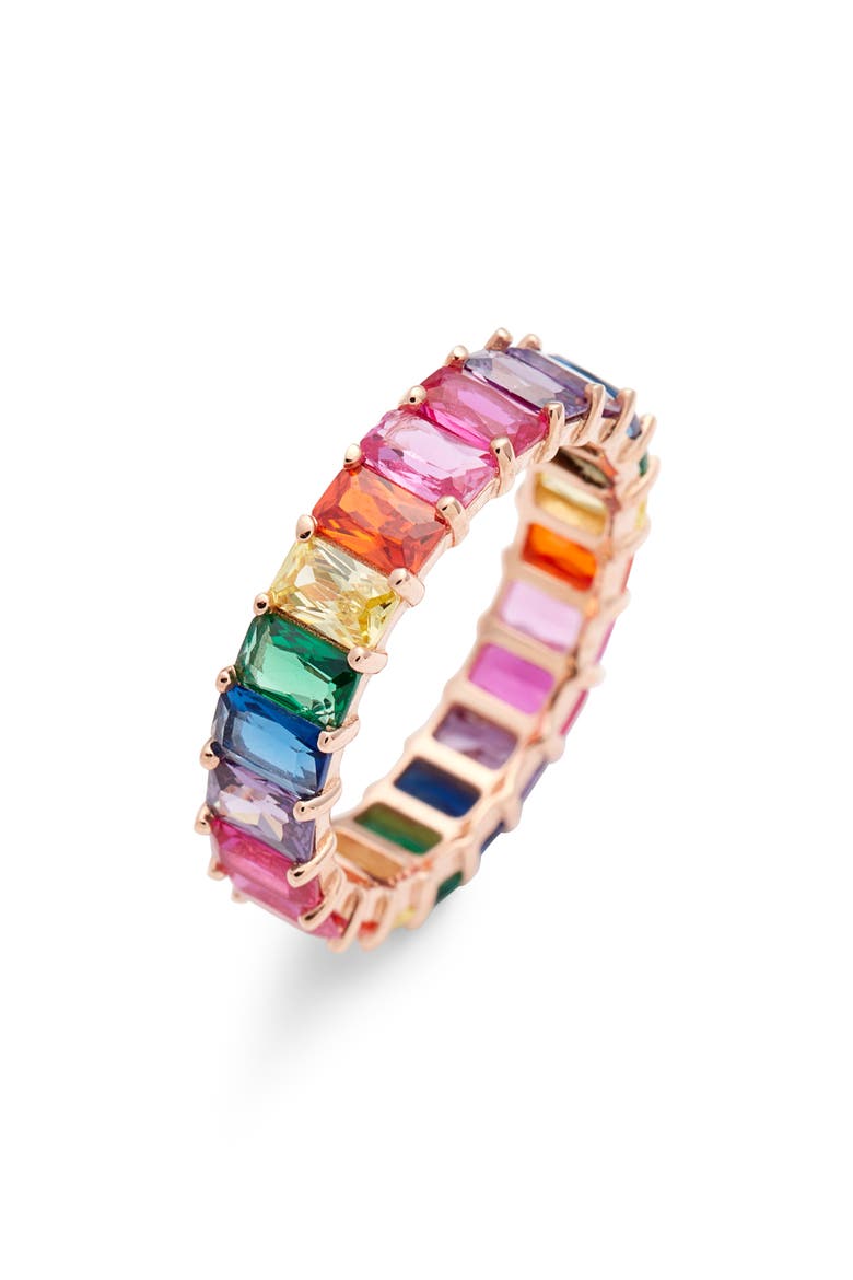 Adina’s Jewels Rainbow Crystal Ring, Main, color, MULTI-COLOR