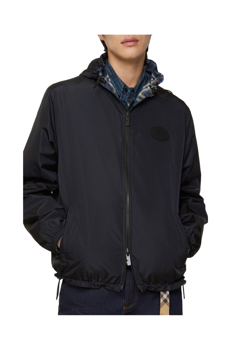 Reversible Check Newport Hooded Jacket, Alternate, color, Pilot blue