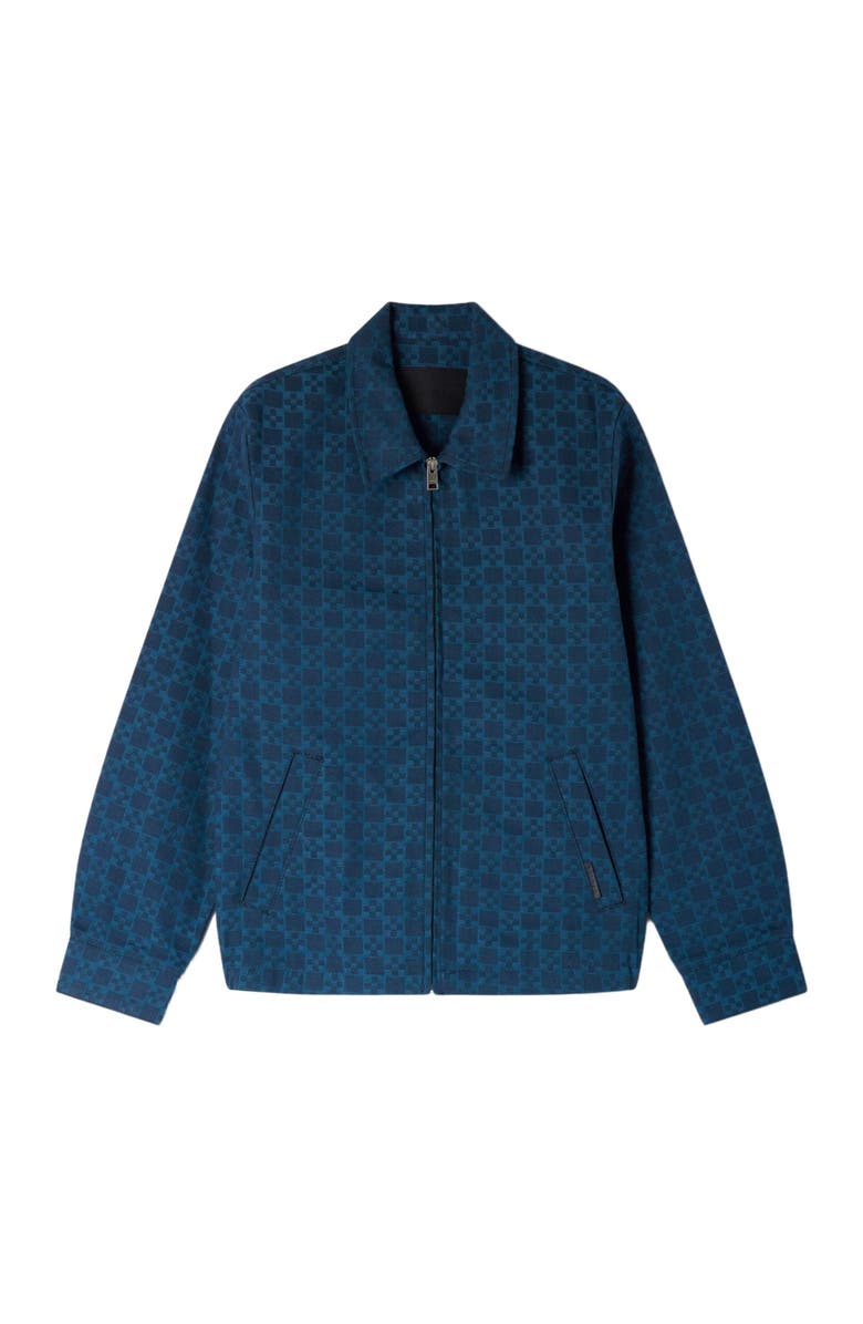 SANDRO Square Cross denim jacket, Alternate, color, Navy Blue