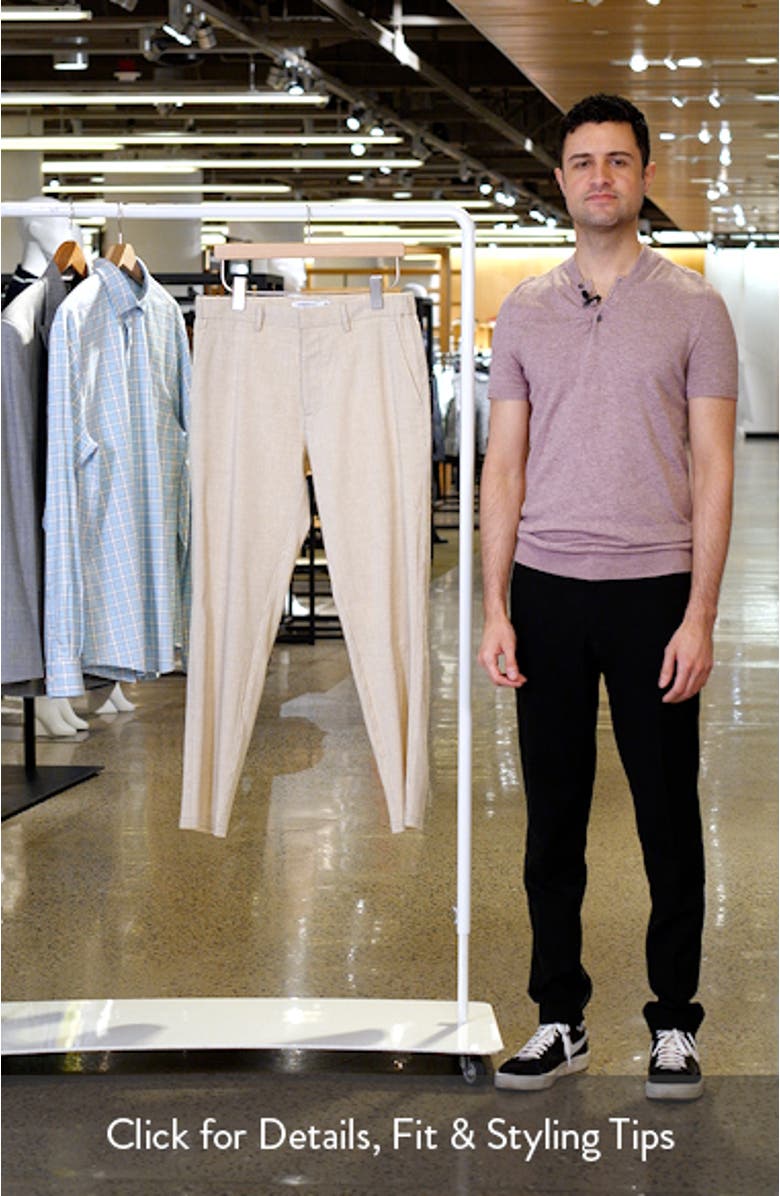 Flat Front Linen Blend Chinos, sales video thumbnail