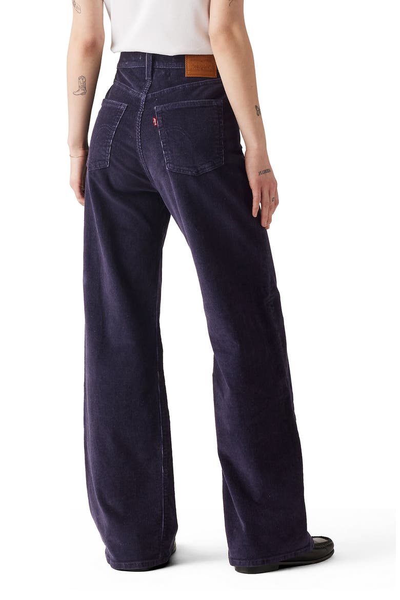Ribcage High Waist Wide Leg Corduroy Jeans, Alternate, color, NIGHTWATCH BLUE