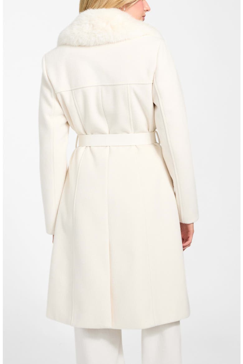 New Patrice Belted Coat with Removable Faux Fur Collar, Alternate, color, WHITE