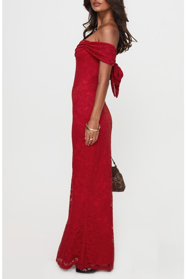 Allured Off the Shoulder Floral Lace Dress, Alternate, color, BURGUNDY