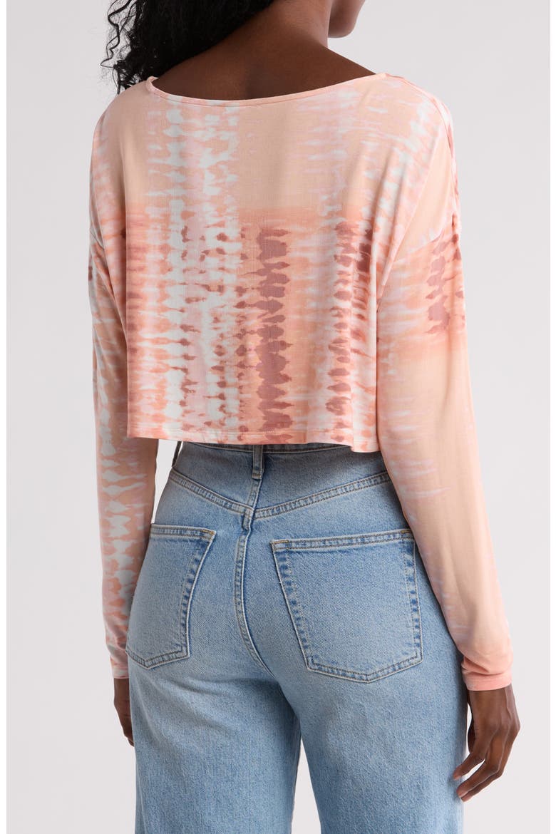 Kayli Knit Crop Top, Alternate, color, SUNSET TIE DYE