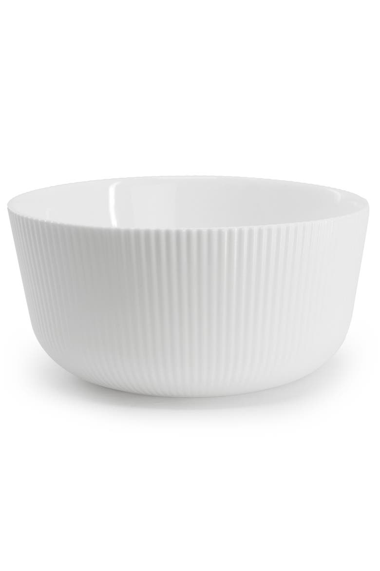 Swanton Stripe 12 Piece Break-Resistant Opal Glass Dinnerware Set, Alternate, color, White