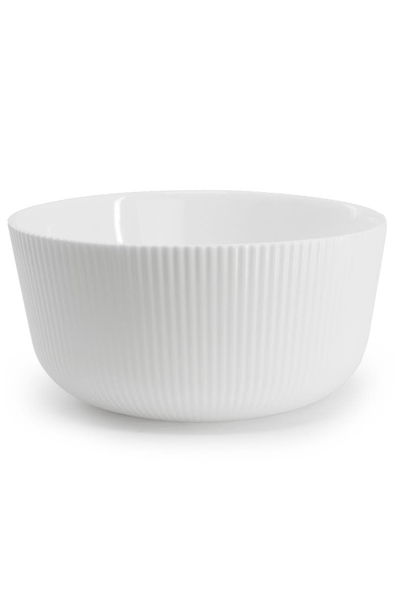 Gibson Ultra Swanton Stripe 12 Piece Break-Resistant Opal Glass Dinnerware Set, Alternate, color, White